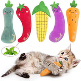 KUTKUT 5Pcs Bite Resistant Catnip Toys, Farm Theme Catnip Toys Filled Cat Teething Chew Toy, Interactive Kitten Exercise Kicker Toys for Indoor Cats, Cat Pillow Toys