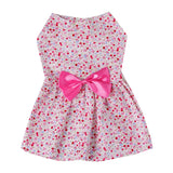 KUTKUT Lovely Floral Small Pet Frock | Ribbon Skirt for Small Dogs | Summer Clothing for Shih Tzu, Maltese, Yorkie Dog Wedding Dress (Pink)