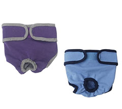 KUTKUT Combo of 2 Reusable Pet Cotton Physiological Pants, Washable Sanitary Pet Diaper| Adjustable Menstruation Underwear for Female Dogs in Heat Period - kutkutstyle
