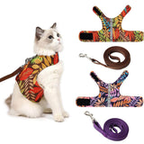 KUTKUT Set of 2Pcs Cat Harness and Leash Set for Walking Harness Soft Mesh Harness Adjustable Cat Vest Harness with Reflective Strap Comfort Fit for Pet Kitten Puppy