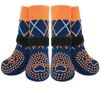 KUTKUT Dog Socks to Prevent Licking Paws for Hot Pavement Anti Slip - Dog Shoes Boots&Paw Protectors for Hardwood Floors, Double Sides Grips for Small Medium Large Senior Dogs Blue