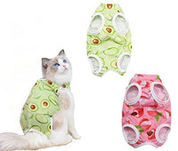 KUTKUT 2 Set Cat & Dog Sterlization Suit, Cat Surgery Recovery Suit, Physiological Poly Cotton Breathable Clothes for Abdominal Wounds or Skin Diseases Hook & Loop Closure Costume for Cats - 