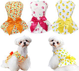 KUTKUT Combo of 3 Pcs Fruit Print Soft Comfortable Cotton Dress For ShihTzu, Lhasa Apso, Bichon etc | Beautiful Cute Backnot Strap Princess Skirt For Small Dogs & Cats - kutkutstyle