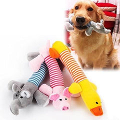 KUTKUT Cute Pet Dog Cat Plush Squeak Sound Dog Toys Funny Fleece Durability Chew Molar Toy Fit for All Pets (Pig+Elephant+Duck) - kutkutstyle