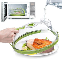 EZYHOME Microwave Splatter Cover for Food,Clear Microwave Cover with Water Steamer,Adjustable Vented Splatter Guard, 10" Plate Covers, Kitchen Essentials & Gadgets and Accessories