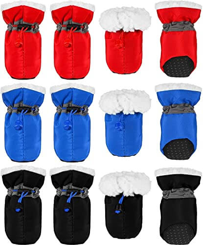 KUTKUT 12Pcs (3Sets) Washable Dog Shoes | Rain &Snow Dog Booties | Breathable Paw Protector, Upgraded Anti-Slip Soft Soled Dog & Cat Boots for Shihtzu, Poodle, Bichon etc - kutkutstyle