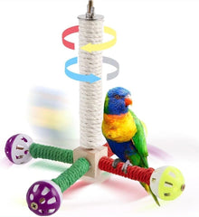 KUTKUT Rotating Bird Perch Toy With Colourfull Rotating Balls– Fun Spinning Cage Stand for Parakeets, Budgies, Lovebird, Cockatiels, Conure – for Small-Medium Birds to Relieve Boredom & Encourage Play