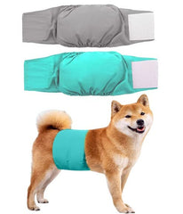KUTKUT 2 Pcs Male Dog Diapers, Reusable Belly Bands for Male Dogs Wraps Highly Absorbent Diapers for Dog, Waterproof Super Absorbent Puppy Wraps Cover Sanitary Nappies Pants - kutkutstyle