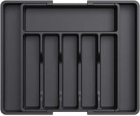 EZYHOME Drawer Organizer, Expandable Utensil Tray for Kitchen, BPA Free Flatware and Cutlery Holder, Adjustable Plastic Storage for Spoons Forks Knives.