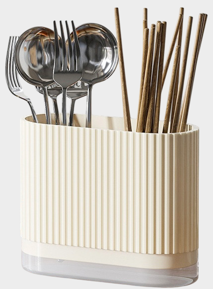 EZYHOME Countertop Cutlery Drying Holder Utensil Holder Cutlery Drainer Tableware Holder Box Tabletop Separated Fork Chopstick Kitchen Storage Cutlery Utensil Organizer