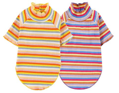 KUTKUT 2Pcs Stripe Print Pet Vest Stretchable Breathable Autumn, Spring & Summer Cotton Shirt for Small Dogs and Cats - kutkutstyle
