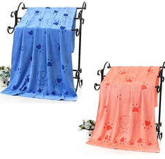 KUTKUT 2 Pcs Microfibre Dog Towel, Quick Absorbent Pet Bath Towels, Super Soft Fast Drying Machine Washable Puppy Beach Dryer for Small Medium Large Dogs (Size: 140 x 70cm) - kutkutstyle
