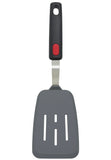 EZYHOME 600°F Heat Resistant Silicon Slotted Turner - Non Stick, Non Scratch Thin Spatula Reinforced Stainless Steel Core - BPA Free & Dishwasher Safe Kitchen Utensil (Dark Grey)