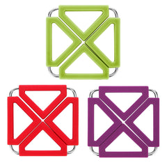 EZYHOME 3Pcs High Temperature Resistant Food-Grade Trivet Multifunctional Silicon Insulation Foldable Table Mat Trivet Pot Holder Creative Stainless Steel Pot Holder Hot Mat