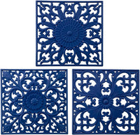 EZYHOME 3Pcs Extra Thick Silicone Trivet Mat for Hot Dishes, Hot Pots and Pans, Pot Holder, Hot Pad to Portect Your Table and Countertop, Kitchen Decor and Accessories
