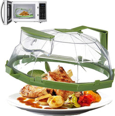 EZYHOME Microwave Splatter Cover for Food Guard, Clear Microwave Plate Cover with Water Steamer and Handle, 10” Plate Cover, BPA Free & Dishwasher Safe Splatter Guard