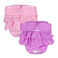 KUTKUT 2 Pcs Dog Female Diapers,Highly Absorbent Reusable Doggie Diapers, Washable Diapers for Dog Period Panties Dresses for Dogs in Heat Period or Excitable Urination - kutkutstyle