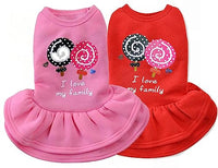 KUTKUT Pack of 2Pcs Lollypop Pattern Frock for Small Dogs & Cats, Cute Sleeveless Princess Dog Cat Apparel for Shihtzu, Pomeranian, Papillon etc