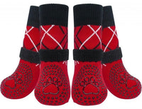 KUTKUT Dog Socks to Prevent Licking Paws, Double-Sided Non-Slip Dog Socks for Hardwood Floors Anti Slip Paw Protector with Elastic Reflective Straps for Small Medium, Large, Senior Dogs