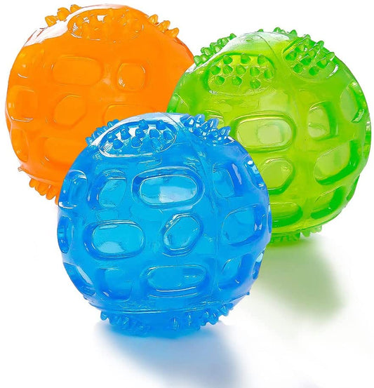 KUTKUT Pack of 3 Dura Squeak Dog Balls (Interactive Dog Toy That Float & Squeak) BallsLabrador, Golden Retriever Tennis Balls