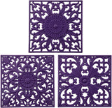 EZYHOME 3Pcs Silicone Trivets for Hot Dishes, Pots & Pans, Square Hot Pads for Kitchen, Heat Resistant Mats for Kitchen Counter, Multi Use Silicone Pot Holders, Flexible Trivet Mat