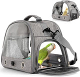 KUTKUT Upgraded Small Bird Carrier, Lightweight and Portable Travel Bird Cage with Stand and Easy Clean Tray, Bird Travel Carrier, Parrot Parakeet Carrier Travel Cage