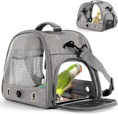 KUTKUT Upgraded Small Bird Carrier, Lightweight and Portable Travel Bird Cage with Stand and Easy Clean Tray, Bird Travel Carrier, Parrot Parakeet Carrier Travel Cage