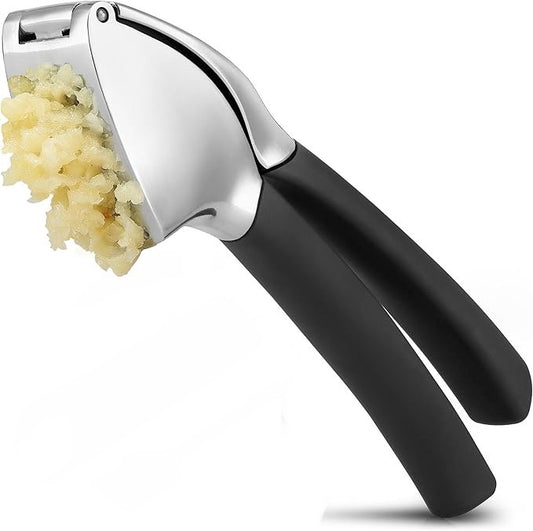 EZYHOME Garlic Press, Comfort Grip Garlic Press - Garlic Mincer Tool - Garlic Crusher - Garlic Press Mincer Rust Proof, with Soft Ergonomic Handle