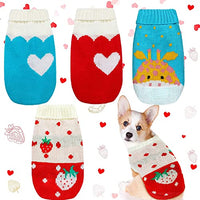 KUTKUT 4 Patterns Small Dog Sweaters Classic Puppy Knitwear Turtleneck Pet Winter Warm Sweaters Cute Pet Winter Knitwear Pet Sweaters for Dog & Cat - kutkutstyle