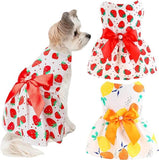 KUTKUT 2 Pcs Dog Girl Dresses, Small Dogs Clothes Girls Outfit for Pets Puppy Dresses Floral Summer Cute Female Cat Small Doggi Dress For ShihTzu, Poodle etc