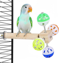 KUTKUT Bird Stand Perch Toy with Rotating Balls,Parakeet Stand Perch Toy for Metal Cage, Fun Toy for Parrots Cockatiels Budgies Budgerigars Parrotlets Lovebirds Ringne