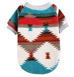 KUTKUT Warm Fleece Dog Sweater For Small Dogs & Cats - Soft Winter Plush Pet-Tshirt With Cozy Ribbed Neck & Sleeves, Dog Pullover With Stylish Aztec Pattern Comfortable & Stylish