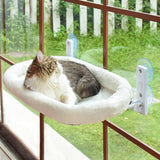 KUTKUT Cat Window Perch, Cat Hammock for Window Seat with Cozy Pad Bed Cover for Indoor Cats, Durable Metal Frame Support Cat Bed with 4 Suction Cups, Cat Beds For Indoor Cats