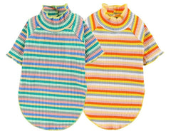 KUTKUT 2Pcs Stripe Print Pet Vest Stretchable Breathable Autumn, Spring & Summer Cotton Shirt for Small Dogs Bichon, Pomeranian, Papillon etc and Cats - kutkutstyle
