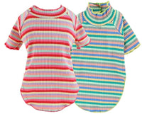 KUTKUT Stripe Print Pet Vest Breathable Autumn, Spring & Summer Cotton Stretchable Shirt for Small Dogs Shihtzu, Bichon, Maltese etc and Cats - kutkutstyle