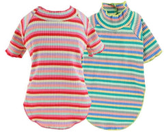 KUTKUT Stripe Print Pet Vest Breathable Autumn, Spring & Summer Cotton Stretchable Shirt for Small Dogs Shihtzu, Bichon, Maltese etc and Cats - kutkutstyle