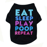 KUTKUT EAT Sleep Play Pattern Pet T-Shirt | Cute Pet Cotton Sweatshirt for Small Dog ShishTzu, Pug, Lhasa Apso - kutkutstyle
