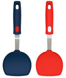 EZYHOME 2Pcs Silicone Turner Pancake Spatulas - Nonstick Cookware Safe 600°F Heat-Resistant Flexible & Thin Cooking Flipper for Eggs - Reinforced Stainless Steel Core - BPA Free & Dishwasher Safe