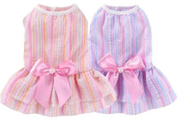 KUTKUT 2Pcs Dog Dress for Small Puppy Kitten Girls, Pet Princess Bowknot Dress Cute Doggie Summer Outfits Clothes For Chiuhuahua, Yorkshire etc