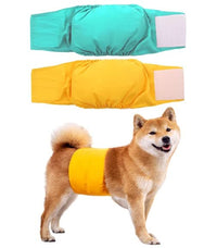 KUTKUT 2 Pcs Male Dog Diapers, Reusable Belly Bands for Small Male Dogs Wraps Highly Absorbent Diapers for Dog, Waterproof Super Absorbent Puppy Wraps Cover Sanitary Nappies Pants - kutkutsty