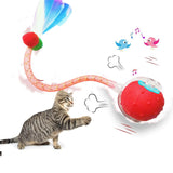KUTKUT Interactive Cat Toys for Indoor Cats, 360° Smart Automatic Rolling Pet Ball, Rollie Pet Cat Toy, Electric Rolling Ball Dog Toy, Moving Cat Ball with Mesh Tail, Interactive Dog Toys for Small Dogs