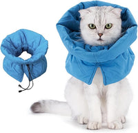 KUTKUT Cat Recovery Collar, Soft Adjustable Cat Cone Alternative, Lightweight Fasteners Collars for Cats Kittens Puppies, After Stop Licking and Daily Use (Lake Blue)
