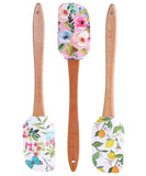 EZYHOME 3Pcs Silicone Spatula Cake Butter Spatula Multi-function Cream Spreader Cream Butter Spreader Kitchen Supply Practical Cheese Spatula Floral Printing Spatula Cake Baking Spatula(30cm *6 cm)
