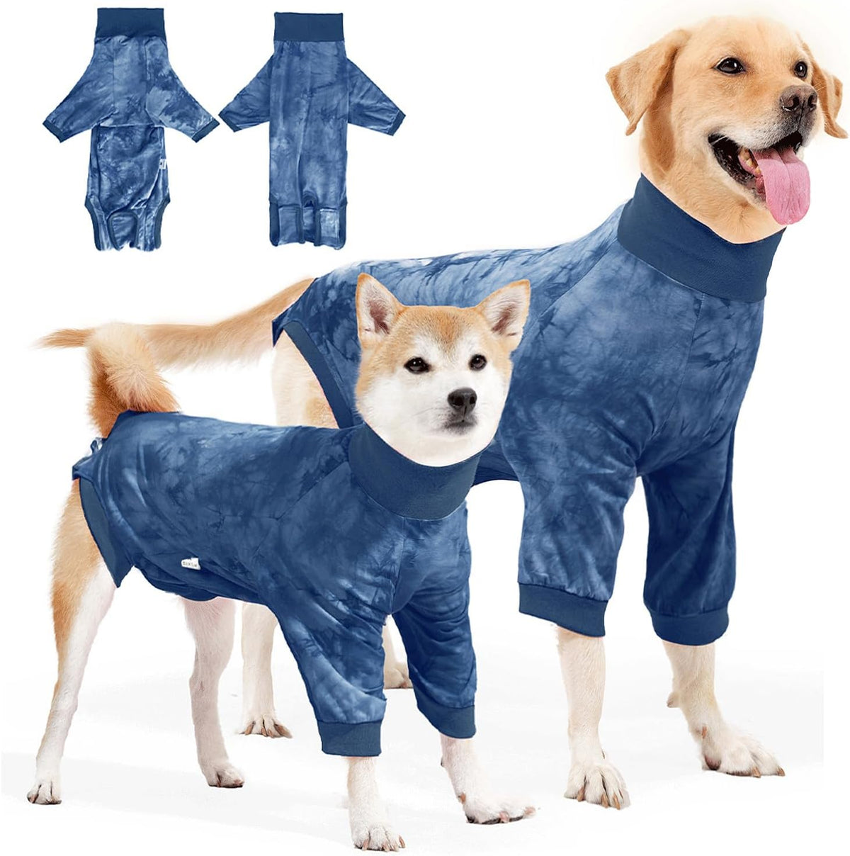 KUTKUT Recovery Suit for Medium Dogs-Soft Onesie Dog Surgery Suit for Female Male Dogs, Breathable Surgical Recovery Suit Prevent Licking Spay Recovery Suit Dog E-Collar&Cone Alternative( Blue)