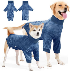 KUTKUT Recovery Suit for Medium Dogs-Soft Onesie Dog Surgery Suit for Female Male Dogs, Breathable Surgical Recovery Suit Prevent Licking Spay Recovery Suit Dog E-Collar&Cone Alternative( Blue)