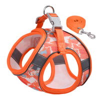 KUTKUT Cat, Small Dog Harness & Leash Set, Escape Proof Vest Harness for Walking,Easy Control Night Safe Pet Harness with Reflective Strap Fit for Small Dogs, Puppies Kitten, Cats ( Orange )