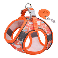 KUTKUT Cat, Small Dog Harness & Leash Set, Escape Proof Vest Harness for Walking,Easy Control Night Safe Pet Harness with Reflective Strap Fit for Small Dogs, Puppies Kitten, Cats ( Orange )