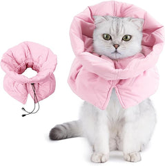 KUTKUT Adjustable Cat Recovery Cone Collar, Lightweight Soft Cat E-Collar Alternative After Spay, Waterproof Comfy Collars to Stop Licking Wound After Surgery, Protective Cone for Kittens/Puppies (Pink)