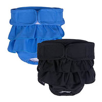 KUTKUT 2 Pack Dog Female Diapers, Highly Absorbent Reusable Doggie Diapers, Washable Pant for Dog Period Panties Dresses for Dogs in Heat, Period or Excitable Urination - kutkutstyle