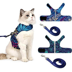 KUTKUT Cat Harness and Leash for Walking Escape Proof Air Mesh Fabric Outdoor Walking Vest with Reflective Strips for Cute Kittens and Small Puppies - kutkutstyle